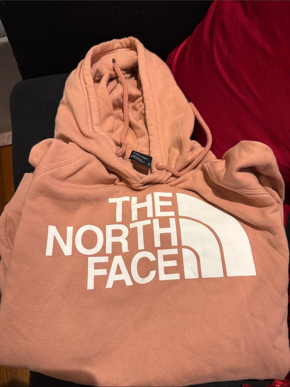 The North Face Peach Pullover Hoodie with White Logo